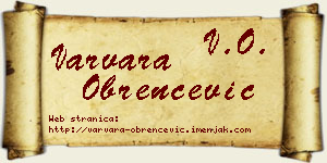 Varvara Obrenčević vizit kartica